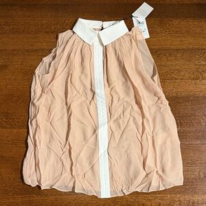 Reiss Peach Blouse with White Collar
